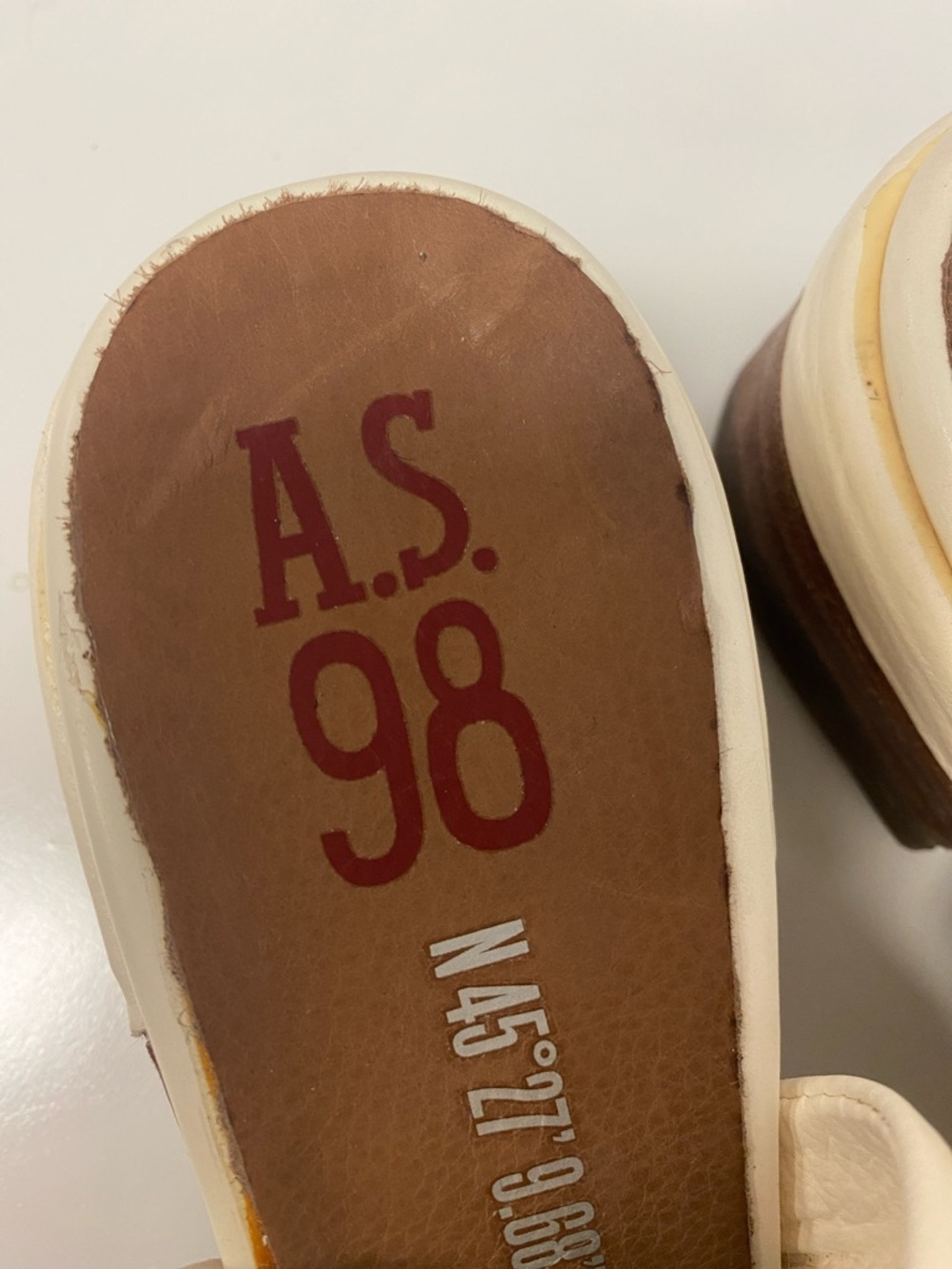 A.S.98 Ivory Leather Slip-On Mules - Picture 2 of 5